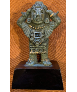 AZTEC Warrior God XIPE TOTEC Statue Green  w/Gold Jade Finish,  5.25&quot; [e... - $303.57 MXN