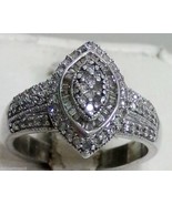 JTW Sterling Silver Marquise Halo Cluster 96 Diamond Ring Sz 6.75 Ladies... - $199.99