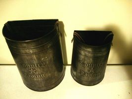 Country Living Hanging Buckets in Distressed Metal image 6