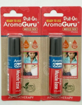 Aroma Guru Roll-On Muscle Ease Aromatherapy 100% Pure Natural Essential Oil 2 Pk - £9.66 GBP