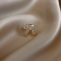 Fashion Brooch Flower Bow Metal Anti-glare Lapel Fixed Clothes Pins Accessories - £7.18 GBP