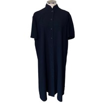 Linda Allard Ellen Tracy Short Sleeve Button Down Dress in Black Size 18 - £29.23 GBP