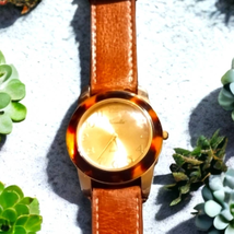 NWOT Novella tortoiseshell brown leather vintage watch - $77.22