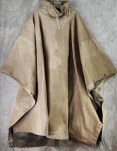 Army Rain Poncho Mens One Size Beige Distressed Worn Outdoor Wear Vintag... - £102.84 GBP