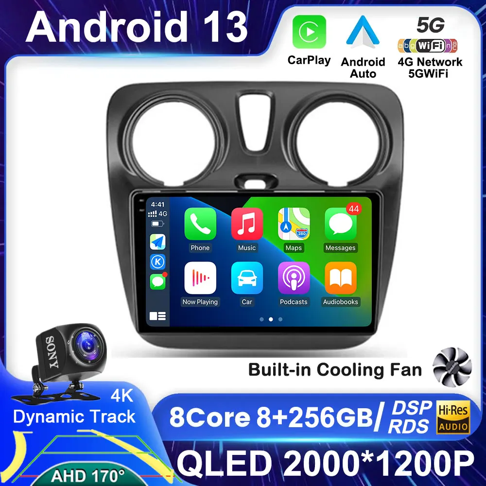 Android 13 Car Radio Multimedia Video Player For Renault Lodgy Dacia Dokker 2012 - £142.73 GBP+