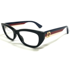 Gucci Eyeglasses Frames GG0277O 005 Black Blue Red Nude Striped 48-15-145 - £149.12 GBP