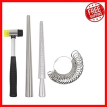27-Piece Ring Sizer Mandrel Tool &amp; Rubber Mallet for Professional Jewelr... - $678.97 MXN