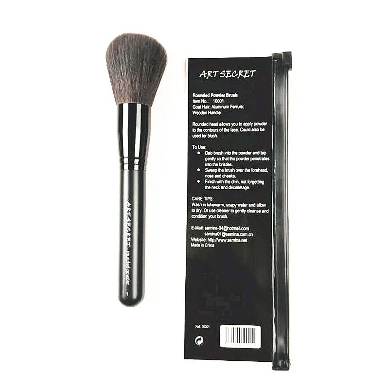 Brand 10001 high quality powder brush cheek fine soft goat hair black handle pro makeup thumb200