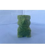 VINTAGE AZTEC  MAYAN SCUPTURE FIGURINE HAND CARVED TRIBAL MEXICO GOLD SHEEN - $50.78 CAD