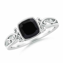 ANGARA 6mm Vintage Style Black Onyx Solitaire Ring in Silver for Women, Girls - £229.20 GBP