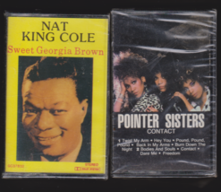 Nat King Cole Cassette Sweet Georgia Brown  &amp; Pointer Sisters Contact New Sealed - £12.00 GBP