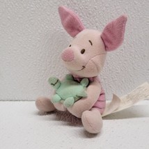 Disney Baby Winnie The Pooh Piglet With Turtle 4&quot; Baby Rattle Plush - $49.40