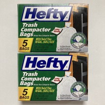 2 Boxes - Hefty Trash Compactor Bags, 18 Gal., 5 Count Each Box - $36.09