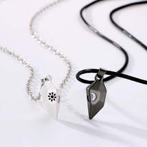 Fashion Heart Magnetic Couple Necklace | Matching Necklaces Sun Moon - - £7.53 GBP+