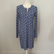 Diane Von Furstenberg Long Sleeve Reina Sheath Dress Blue White Floral Sz 6 - $74.99