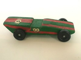 Pinewood Derby Wooden Race Car Vintage Painted Toy Grand Prix 7&quot; Boy Scouts BSA - £11.15 GBP