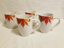 Set Of 4 Royal Norfolk Mugs Autumn Leaf Excellent Excellent - £23.73 GBP