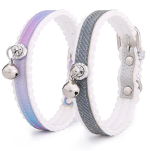 Shimmering Silver Pet Traction Collar With Gradient Design - £6.40 GBP