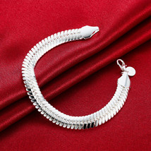 New 925 solid Silver fashion 10MM Snake women men chain wedding bracelet... - $8.90