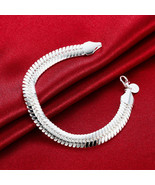 New 925 solid Silver fashion 10MM Snake women men chain wedding bracelet... - $8.90