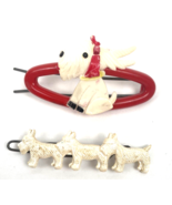 Vintage Plastic Scottie Dog Hair Metal Wire Clip Children&#39;s Barrettes - £18.15 GBP