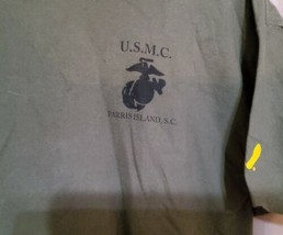 USMC Parris Island S.C. Marine Corps Green XL My Sister Can Kick Your Sisters... - £18.52 GBP