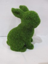 GREEN FAUX MOSS EASTER SPRING BUNNY RABBIT FIGURE STATUE 6&quot; DECOR NEW - £15.81 GBP