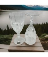 Set of 2 MIKASA 8” Wine Goblets Crystal Clear Elegant Glasses Stem Germany - $462.30 MXN
