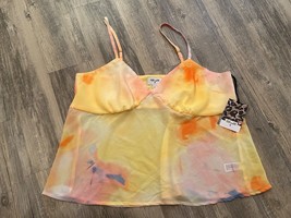 Diane von Furstenberg Satin Cami Top Sunset Pajamas DVF/Target Yellow TieDye 1X - $14.49