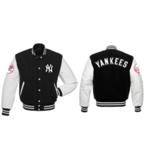 Varsity Letterman NY Yankees Black and White Jacket - $129.99