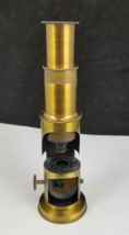 Antique Brass Field Microscope Portable small vintage - $1,196.30 MXN