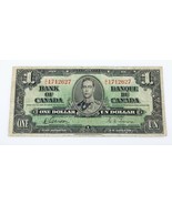 1937 Bank of Canada One Dollar Bank Note (F) Fine Condition Pick# 58b - $280.98 CAD