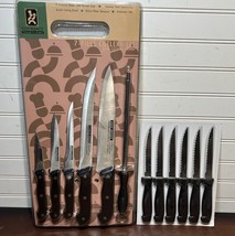12 Pc. Gourmet Traditions Stainless Knife Set plus acrylic cutting board - £16.02 GBP