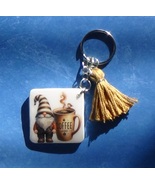 Cute Coffee Gnome - Handmade Keychain - $15.00