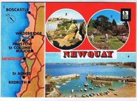 United Kingdom UK Postcard Cornish Coast Newquay Island Trenance Gardens Beaches - $2.12