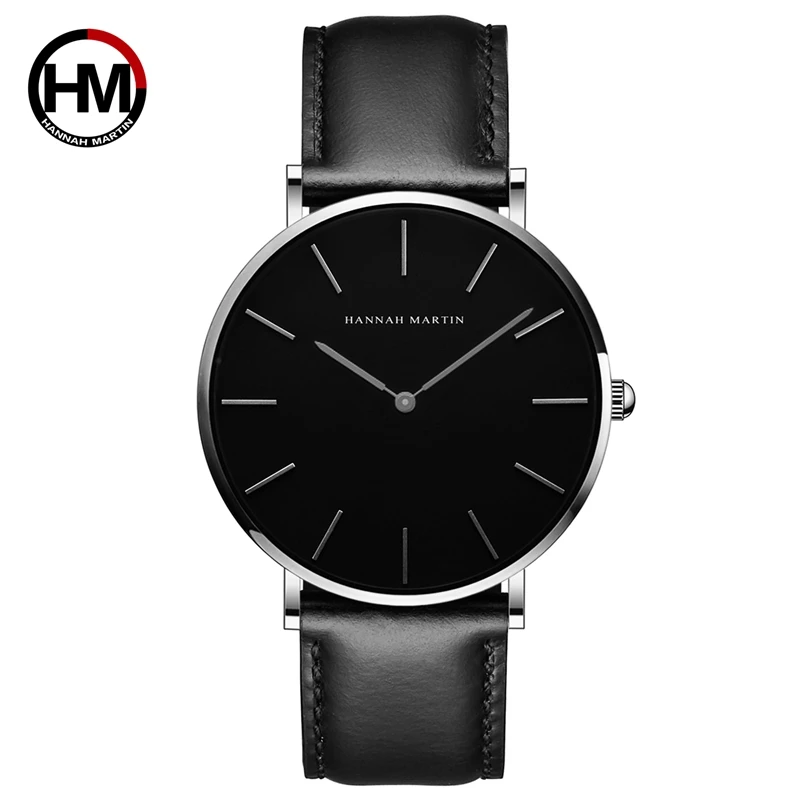 Japan Movt Men full Black Slim Simple Unisex Wristwatch Fashion   Casual Waterpr - £91.88 GBP