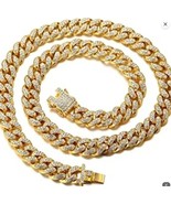 Miami Cuban Link Chain Necklace Bling CZ Diamonds 12mm Wide 22&quot; Long - $49.00