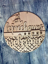 Leprechaun Welcome Wood Door Hanger Blank 18 inches - $20.00