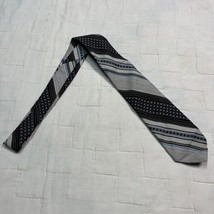 Vintage Claude du Pre 59 Neck Tie Blue Blue/Black stripe 55 Inch Excelle... - $9.49