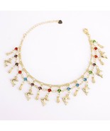 18k Layered Real Gold Filled Anklet Bracelet With Dolphins 10&quot; - $11.65