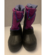 Girls Totes Jean Snow Boots Black And Pink Waterproof Size 2m Youth - $282.93 MXN