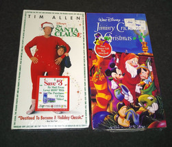 Lot of 2 Disney VHS The Santa Clause &amp; Jiminy Cricket&#39;s Christmas NEW SEALED - £26.28 GBP