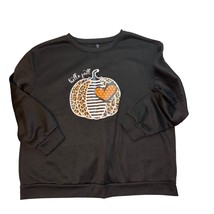 Shein Curve Womens Black Hello Fall y&#39;all Pumpkin Sweatshirt, Size 4XL - £7.02 GBP