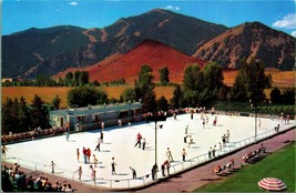 Olympic Size Ice Skating Rink Sun Valley ID UNP Union Pacific Chrome Postcard - £2.28 GBP