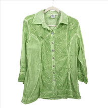 Parsley and Sage Green Embroidered Blouse Medium - $25.73