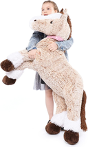 Tezituor 4Ft Giant Horse Stuffed Animals, 47 Inch Soft Horse Plush Hugging Pillo - £52.74 GBP