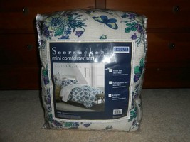 Shavel Home Products 3 Pc. Seersucker Comforter Set, English Garden, King, New - £49.35 GBP