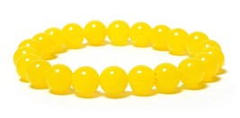 Yellow Onyx Dark Bracelet 8mm Bead Reiki Healing and Vastu, Meditation,Protect - £27.62 GBP