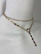 BAUBLEBAR Double Strand Y-Chain Gold Necklace w/ tiny Star  - £15.94 GBP