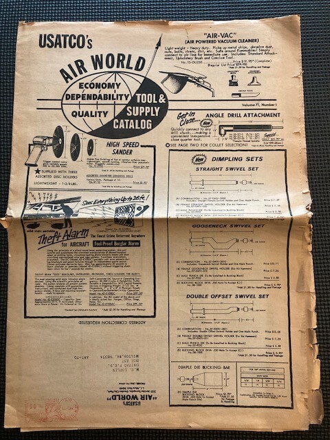 Vintage USATCO Air World. Aviation Supplies Catalog 1971 - $6.71